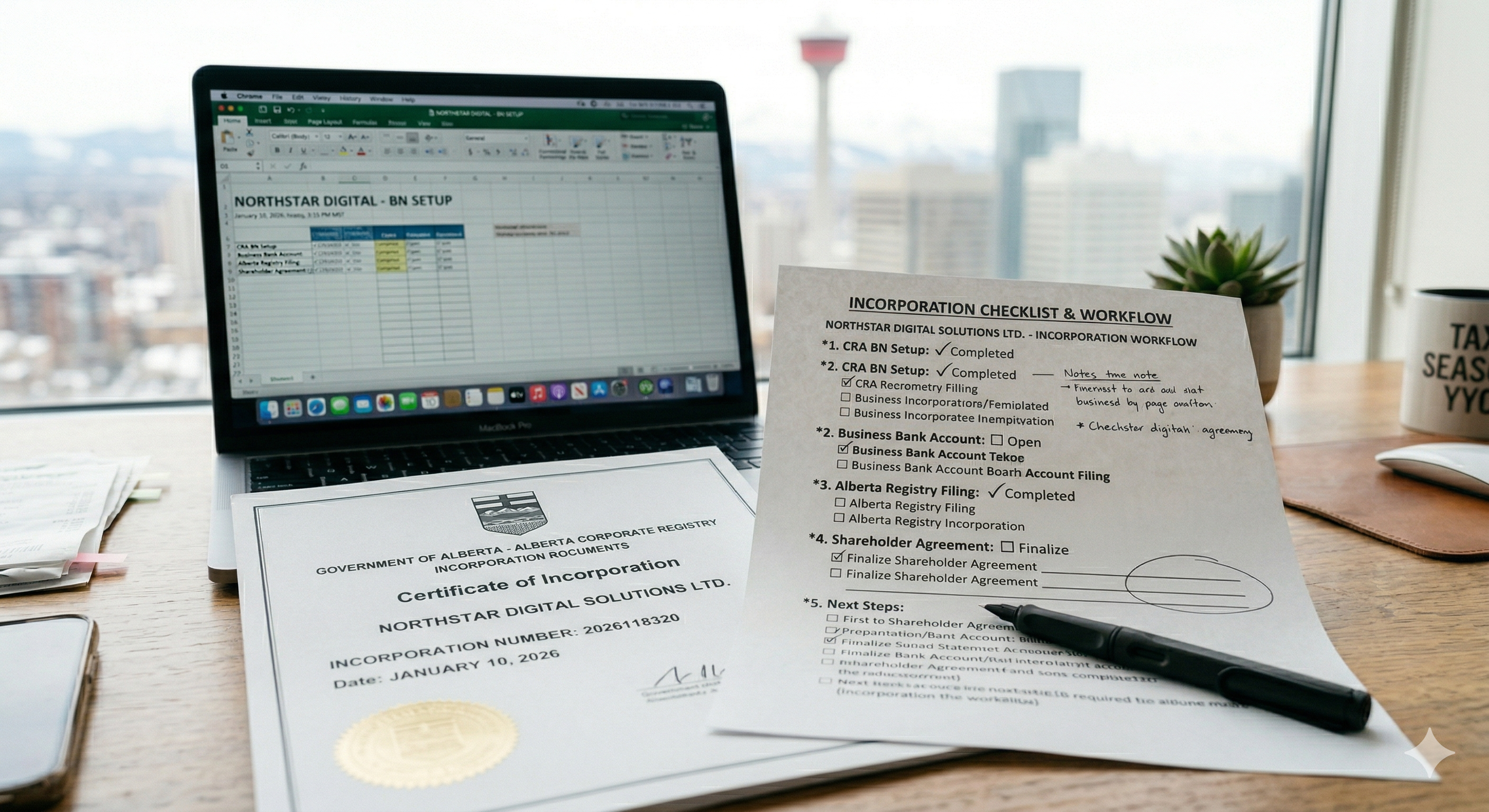 Alberta incorporation documents and business setup checklist